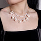 Jewelry exaggerated natural shell pendant necklace femininity multi-layer rice beads handmade chain necklace