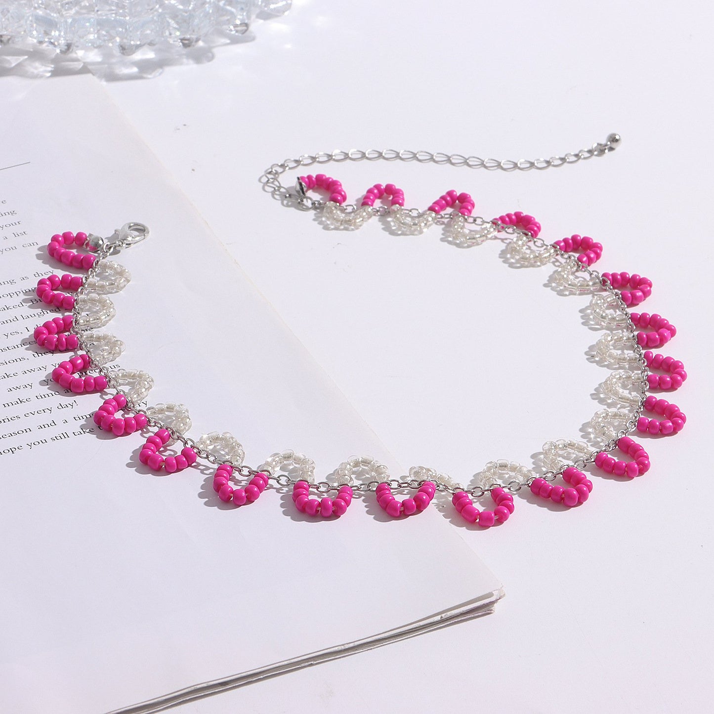 Jewelry Bohemian colored rice beads snake-shaped S-curved necklace ins niche fairy necklace