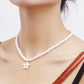 Jewelry Daisy Simple Imitation Pearl Pendant Necklace Niche Design Retro High-end Clavicle Necklace