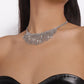 N1553 Claw Chain Tassel Necklace Night Shining Rhinestone Geometric Necklace Exaggerated Vintage Necklace