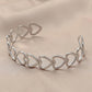 Trendy personality stainless steel hollow heart open bracelet fashion creative simple C-shaped cute bracelet