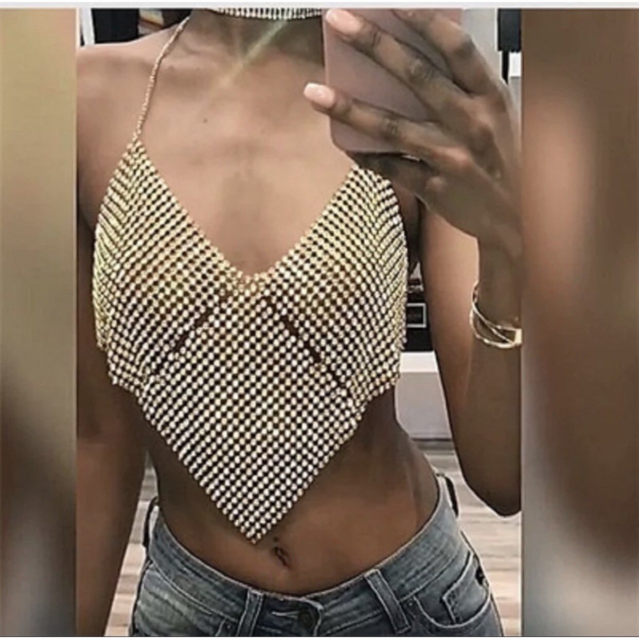 Jewelry Sexy Night Diamond Chest Chain Flash Diamond Stitching Personality Triangle Vest Body Chain Chest Chain Female