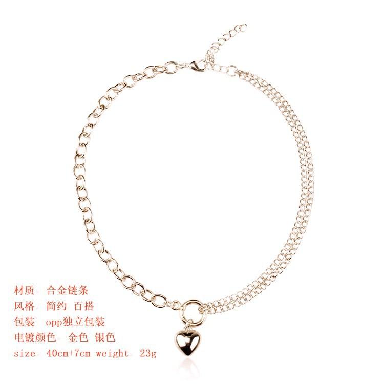 Ins Street Retro Dark Dark Soil Cool Bungee Love Irregular Jewelry Net Red Pendant Necklace