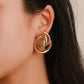 Irregular Geometric Earrings Circle Folding Three-dimensional Stud Earrings Chic Earrings