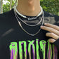 Jewelry Fashion Pearl Chain Men's Necklace Trendy Hip Hop Personality Metal Letter Necklace Set