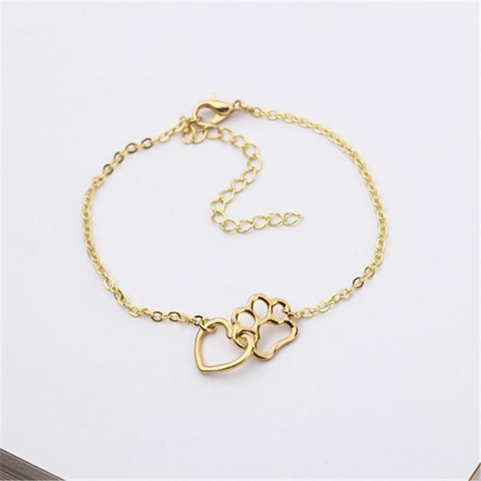 Popular Jewelry Love Dog Print Bracelet Dog Paw Footprint Bracelet Market