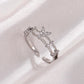 ins simple butterfly ring female fashion temperament micro-inlaid zircon double-layer metal geometric opening index finger ring
