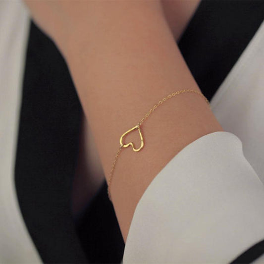 Fashion Heart Shape Alloy Simple Popular Cheap Ladies Peach Heart Jewelry Bracelet