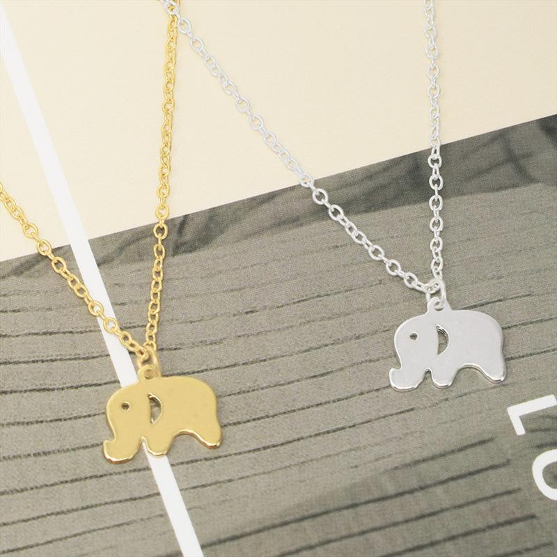 Cute Elephant Necklace Electroplating Color Preserving Alloy Baby Elephant Necklace Animal Pendant Clavicle Chain Jewelry