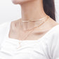 Jewelry trend multi-layer flat snake chain imitation mother-of-pearl pendant necklace female niche high-end necklace light luxury
