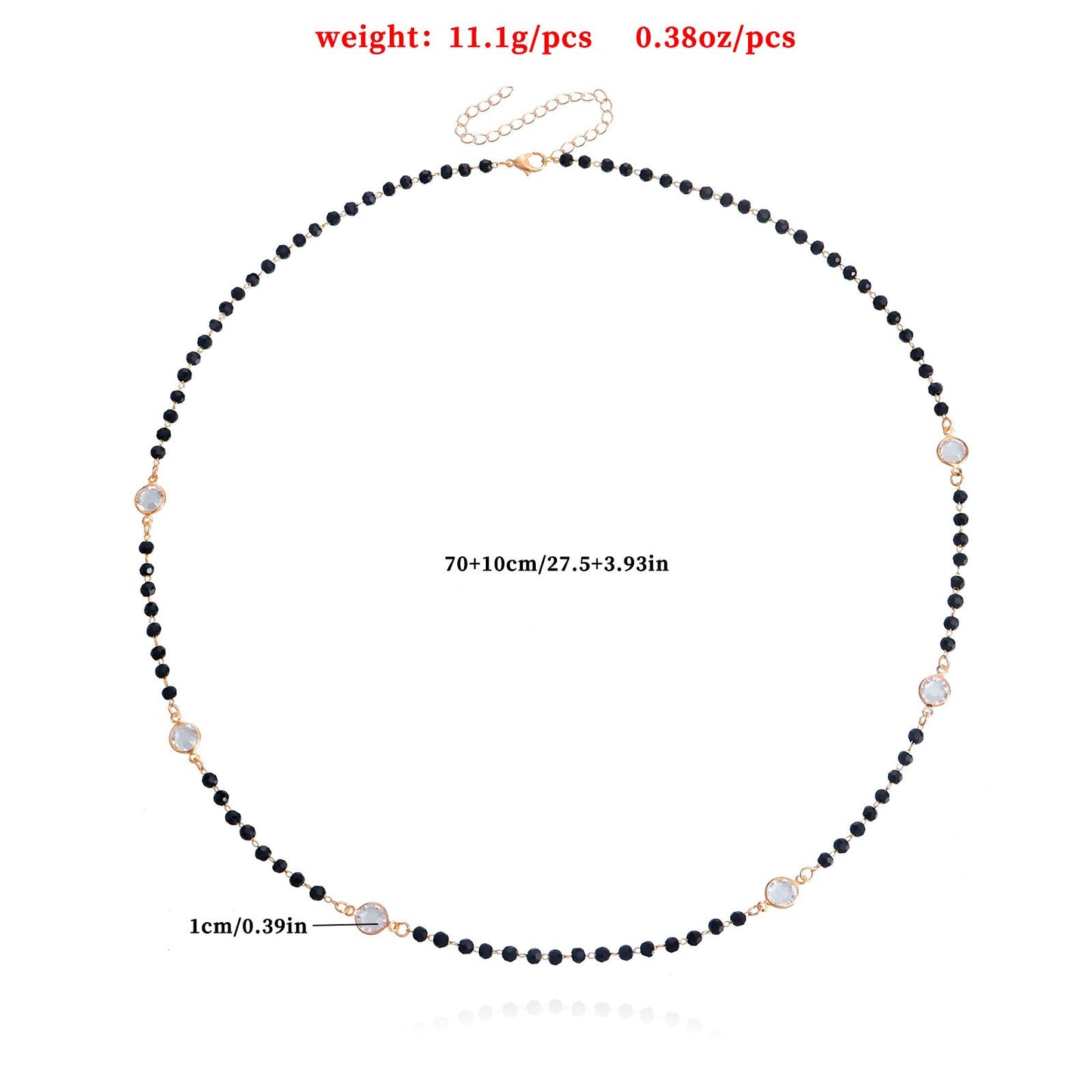 Jewelry Simple Double Layer Black Rhinestone White Zircon Necklace Necklace Female Trendy Cool Temperament Necklace
