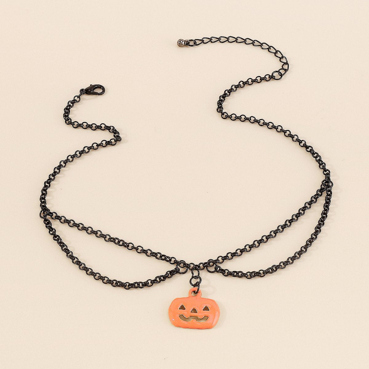 N9446 Personality Necklace Halloween Dripping Oil Pumpkin Exaggerated Necklace Dark Department Exaggerated Necklace Female