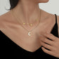 Fashion Creative Stainless Steel Star Moon Sexy Elegant Pendant Titanium Steel Double Layer Necklace Versatile Ornate Jewelry Women