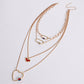 Jewelry Geometric Drop Glaze Hollow Peach Heart Pendant Necklace Female Creative Punk Temperament Multilayer Necklace