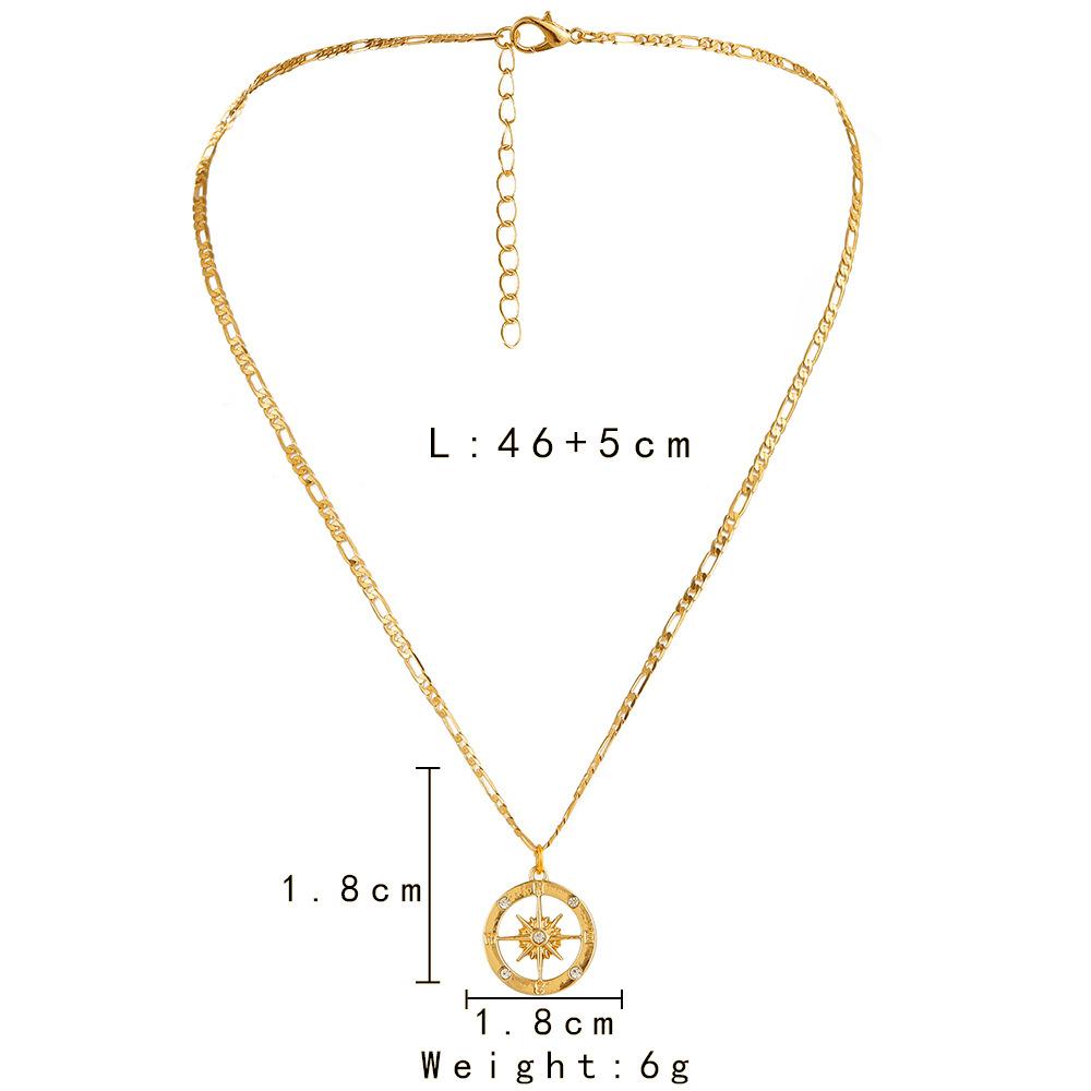 Simple personality light luxury women's metal hollow anchor star element pendant color-preserving necklace