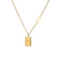 Lucky and rich small gold bar square brand necklace women's light luxury niche titanium steel clavicle chain year tide does not fade