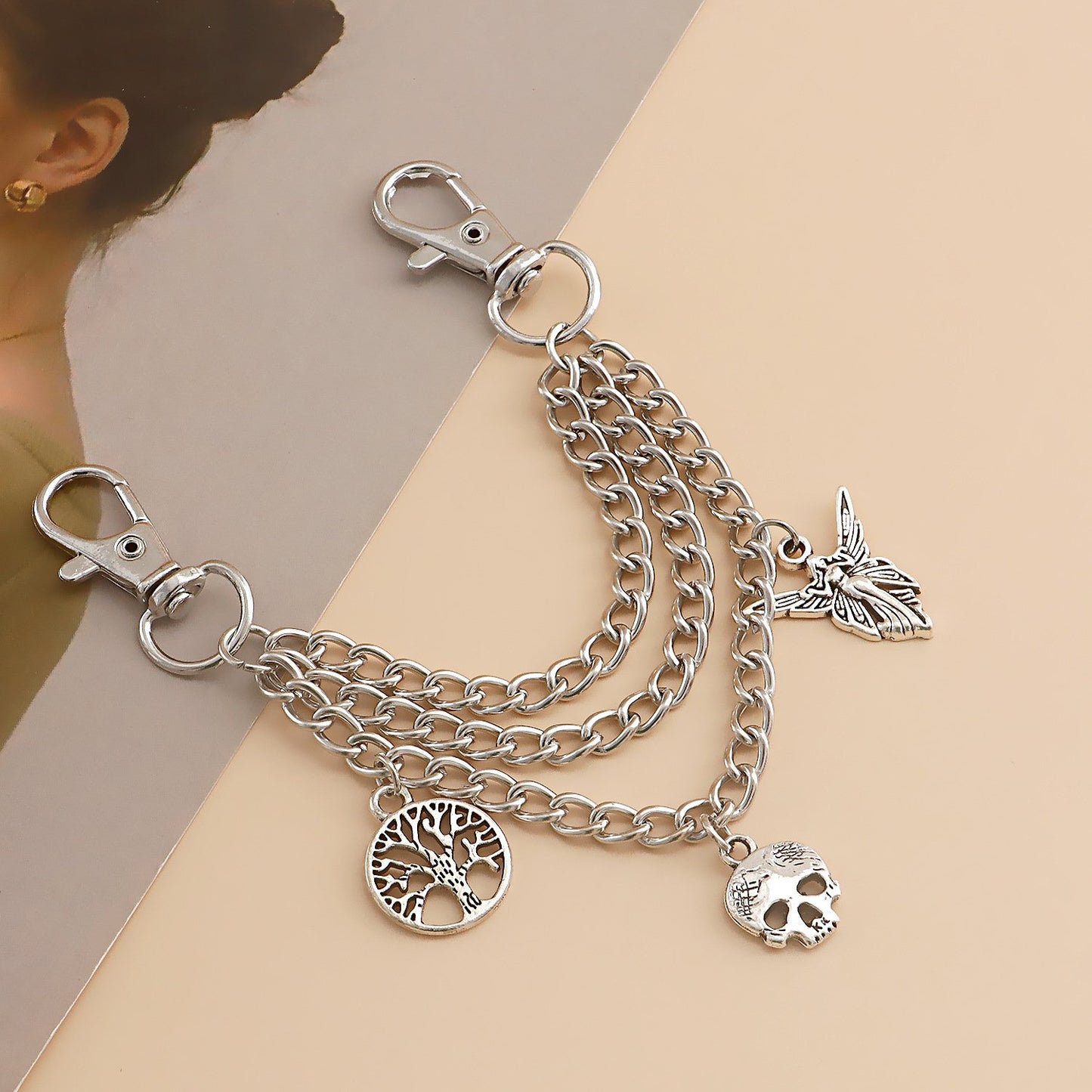 Jewelry fashion sports tree of life metal shoe chain accessories non-fading ins cool shoe accessories