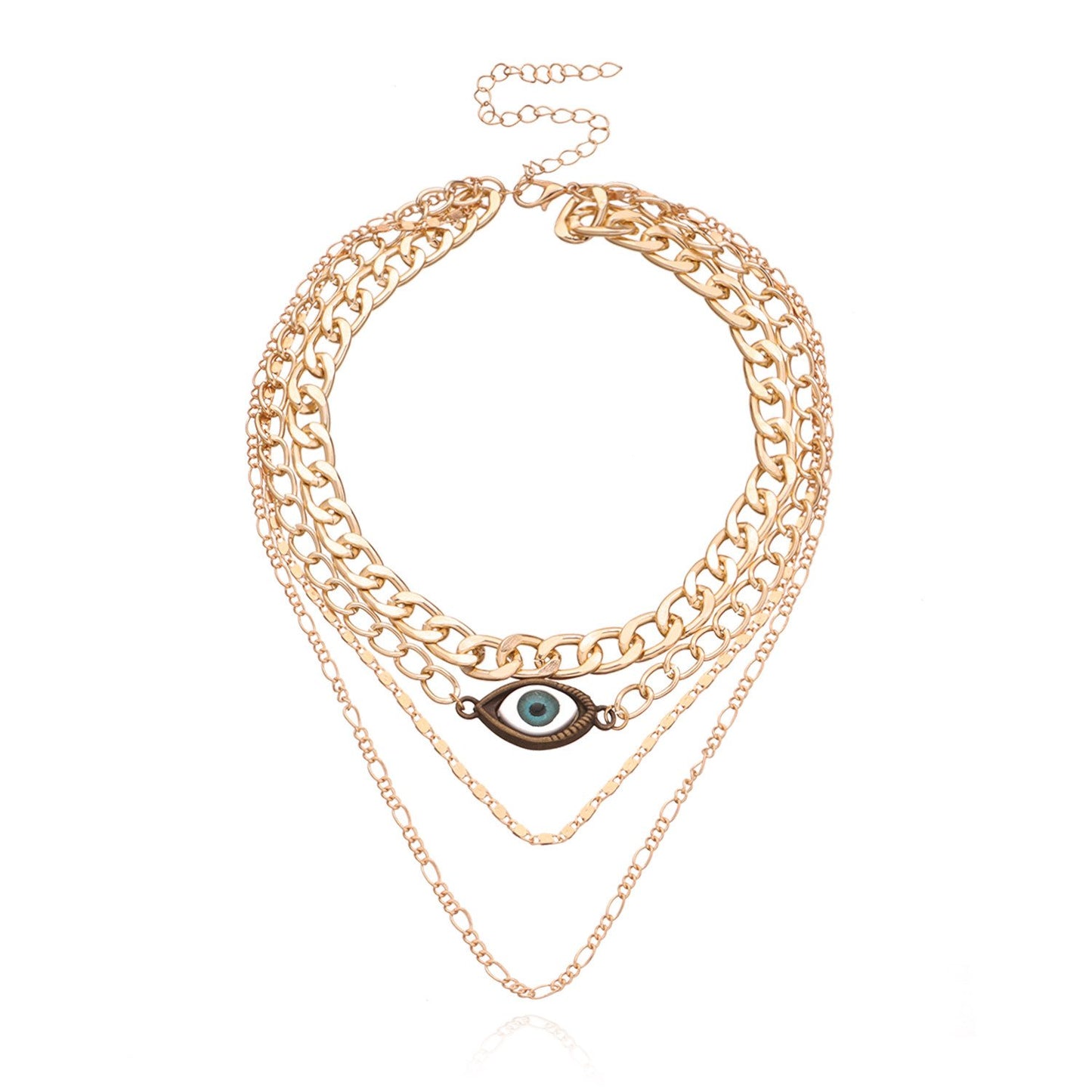 Jewelry exaggerated alloy devil's eye pendant necklace female handmade fashion weight eye necklace