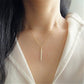 One word vertical strip long exquisite collarbone chain vertical long necklace