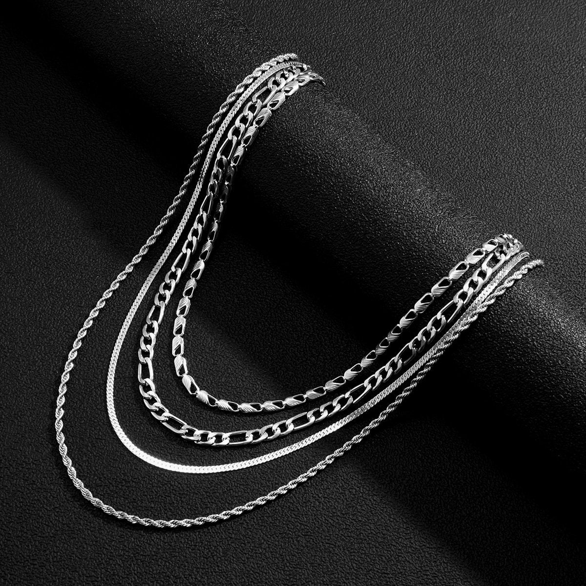 Hip-hop trendy cool street shot metal snake bone chain men's necklace set fashion geometric collarbone necklace