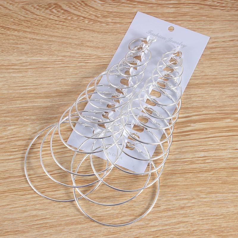 12 pairs of earrings set Personalized hoop earrings combination One card sells 24 pieces of jewelry