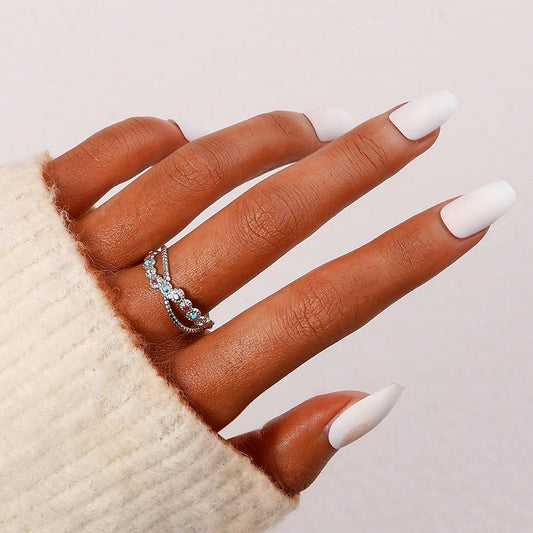 ins personality simple little princess candy color stainless steel opening adjustable color dot cross ring female