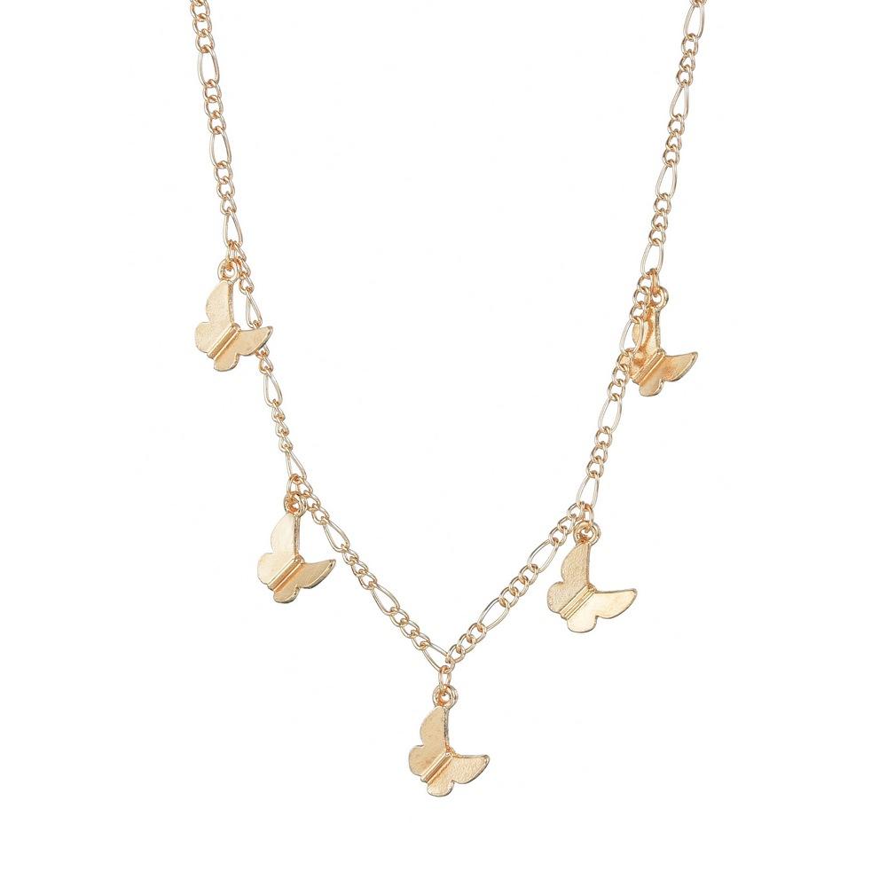 Fashionable Alloy Butterfly Pendant Necklace Retro Simple NK Clavicle Chain Short Necklace Ladies Jewelry