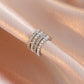 Niche zircon C-shaped ear bone clip design sense temperament multi-layer pearl no hole ear clip single French earrings