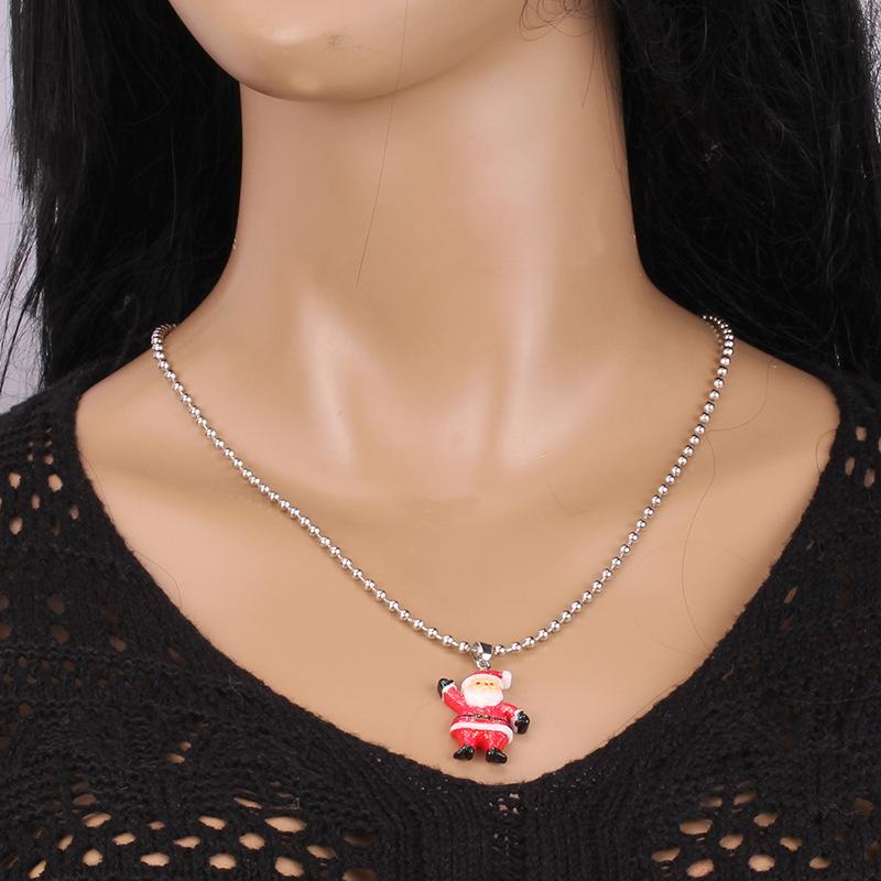Jewelry Fashion Santa Claus Snowman Christmas Necklace Ball Chain Men and Women Accessories