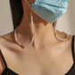 Fashion heart-shaped pearl glasses chain retro flower beaded color matching mask chain temperament love necklace