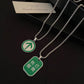 Fashion creative itinerary code square brand pendant necklace men and women with the same style personality green arrow can pass clavicle chain tide