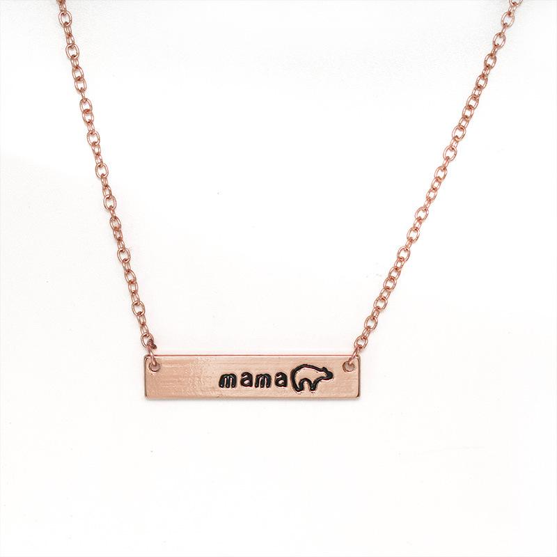 Explosive jewelry mother's day gift simple fashion mother bear pendant necklace female mama bear clavicle chain