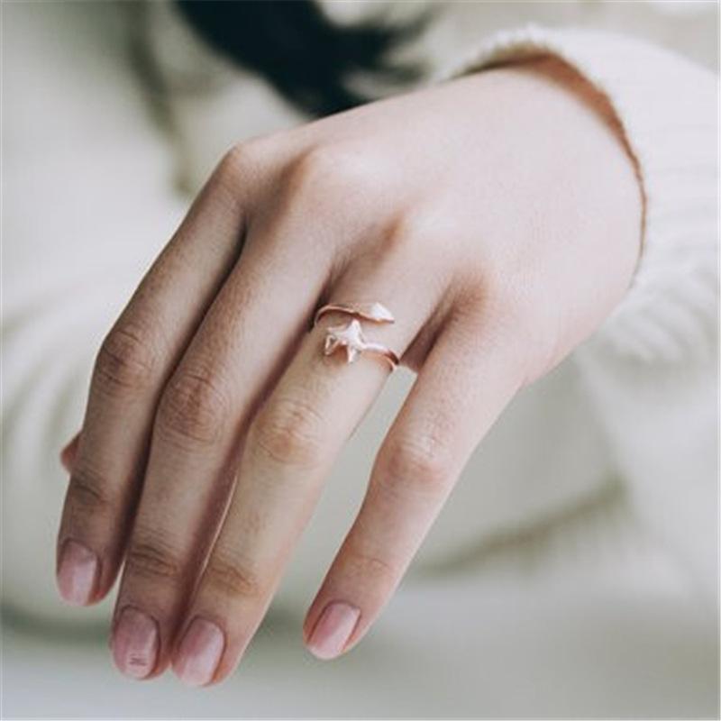 Explosive cute personality fox adjustable ring