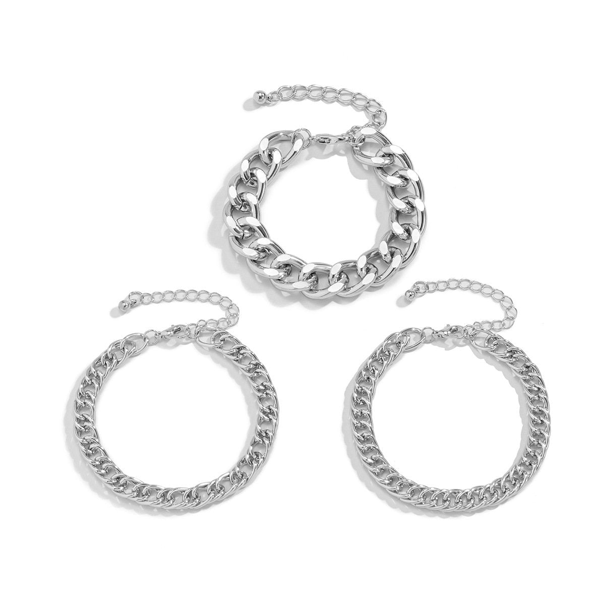 Jewelry Punk Hip-Hop Metal Aluminum Chain Bracelet Simple Trend Geometric Jewelry Set Female