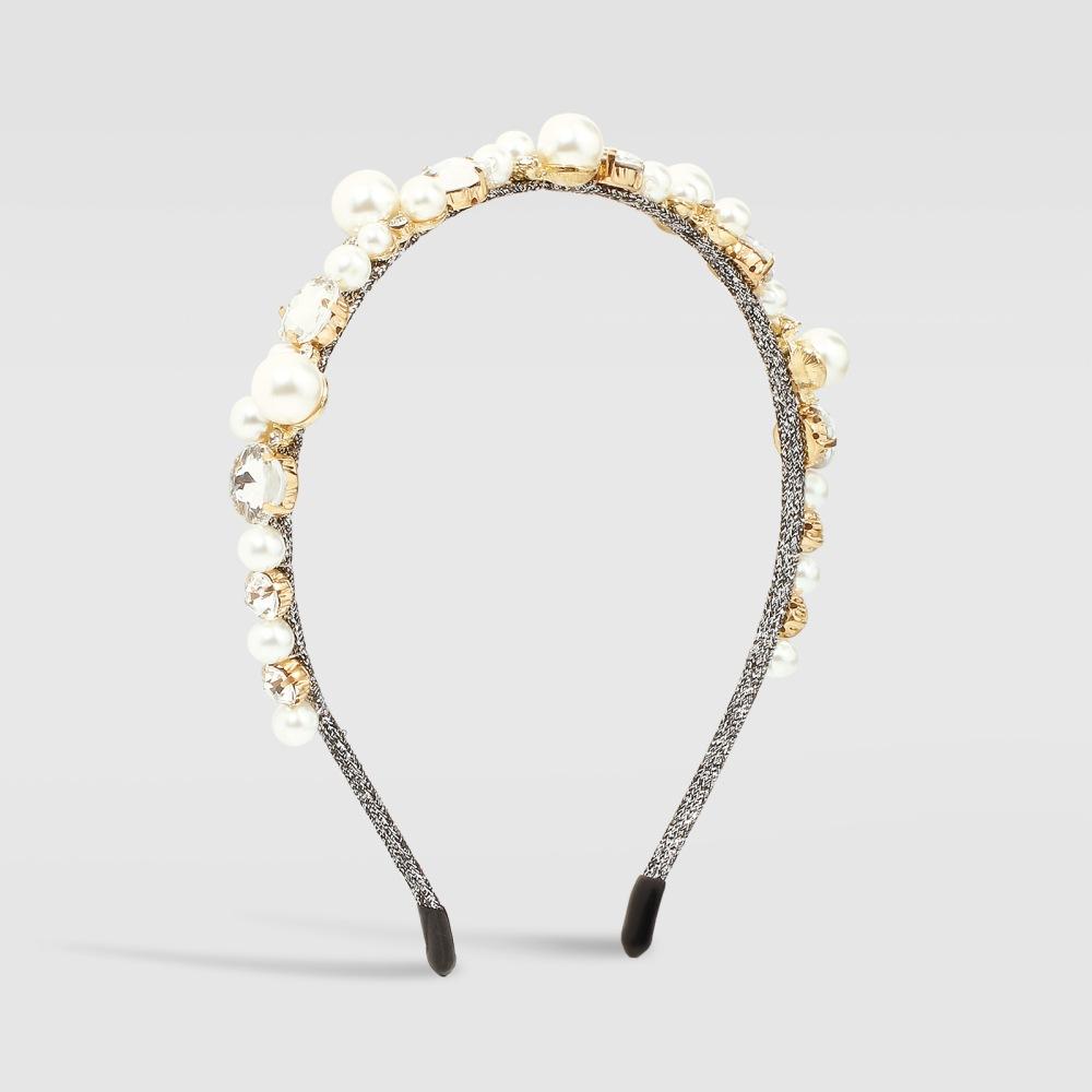 F3459 Jewelry Imitation Pearl Diamond Retro Headband Metal Temperament Ladies Fashion Headband