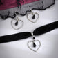 Jewelry sweet cool heart-shaped black imitation crystal necklace female simple velvet drop-shaped pendant necklace