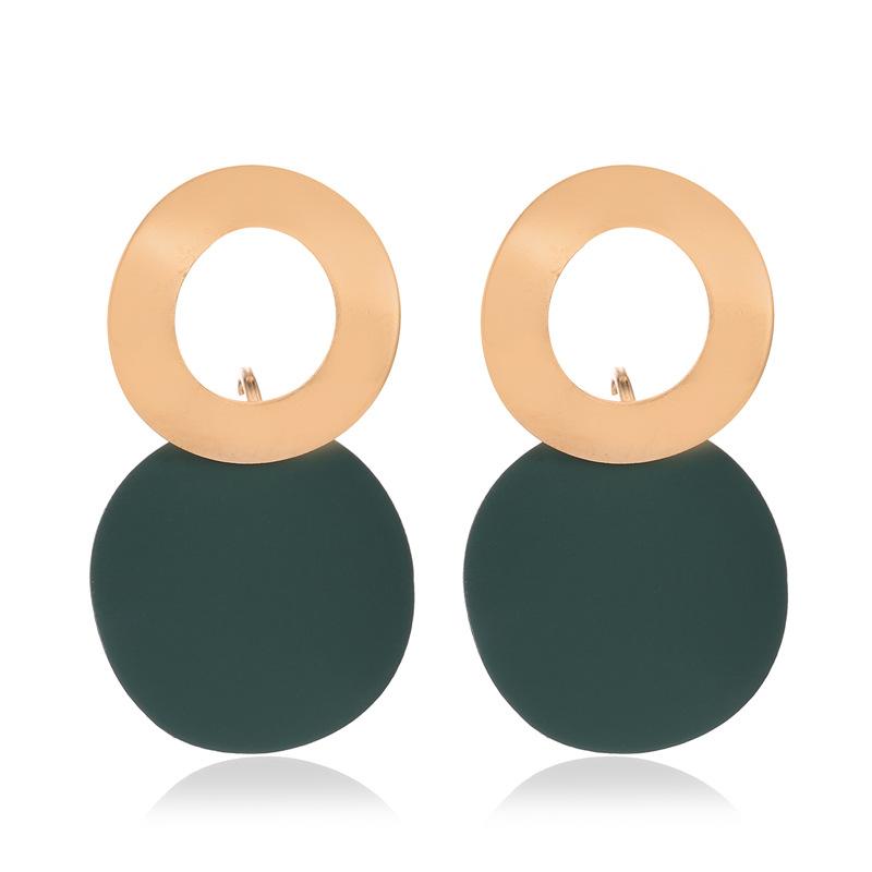Fashion geometric earrings simple three-dimensional disc earrings earrings personality irregular round earrings women