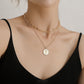 Jewelry Fashion Geometric Chain Double Layer Necklace Female Punk Street Beauty Avatar Round Card Necklace