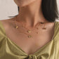 Jewelry Fashion Geometric Butterfly Pendant Necklace Female Simple Copper Bead Pendant Multilayer Necklace