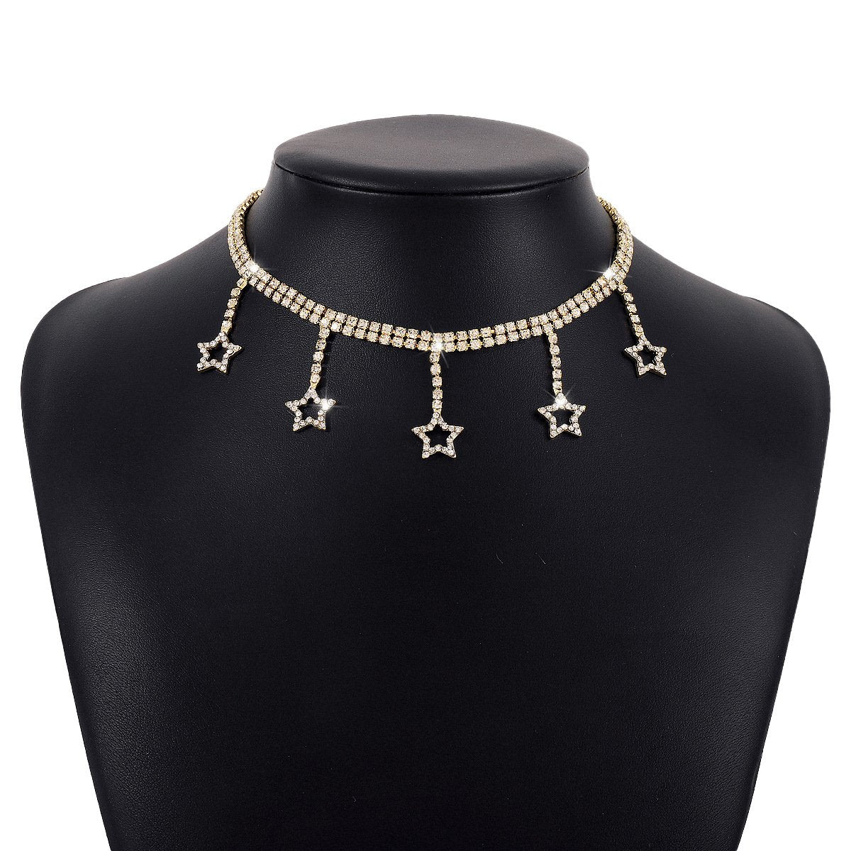 1556 Necklace Pentagram Claw Chain Temperament Full Diamond Necklace Rhinestone Tassel Temperament Sexy Necklace