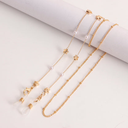 Accessories Mask Chain Glasses Chain Devil Eye Mask Chain Imitation Pearl Metal Glasses Chain