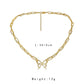 Fashion clavicle gold chain ins cold temperament hollow butterfly all-match short necklace female