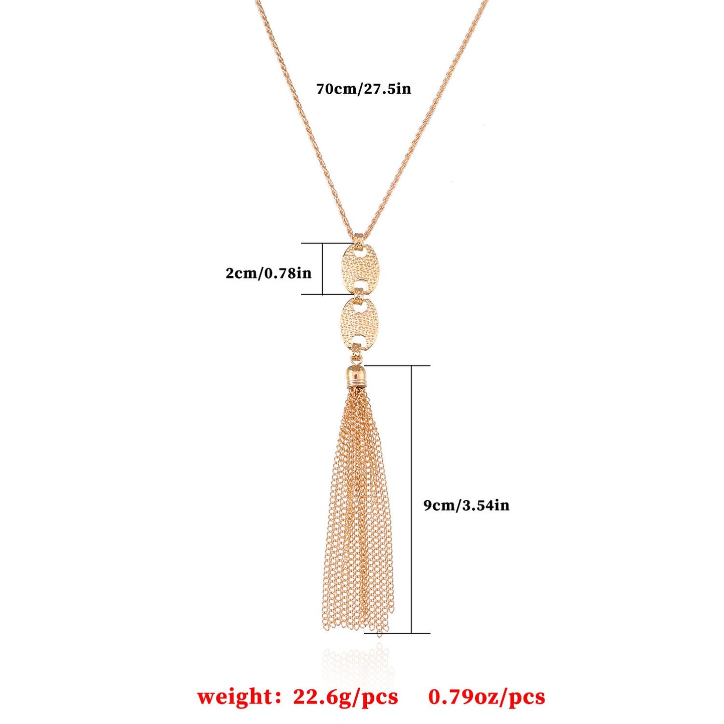 Jewelry Pig Nose Long Tassel Pendant Necklace Female Fashion Simple Chain Necklace Sweater Chain