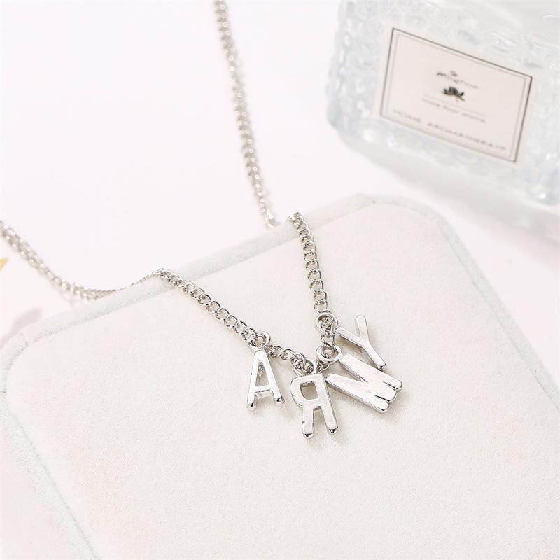 BTS bulletproof youth group men's group same style army necklace fashion men and women letter clavicle chain necklace