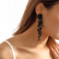 E199 Niche Beaded Design Sense Fashion Earrings Rice Beads Resin Flower Long Tassel Earrings Women