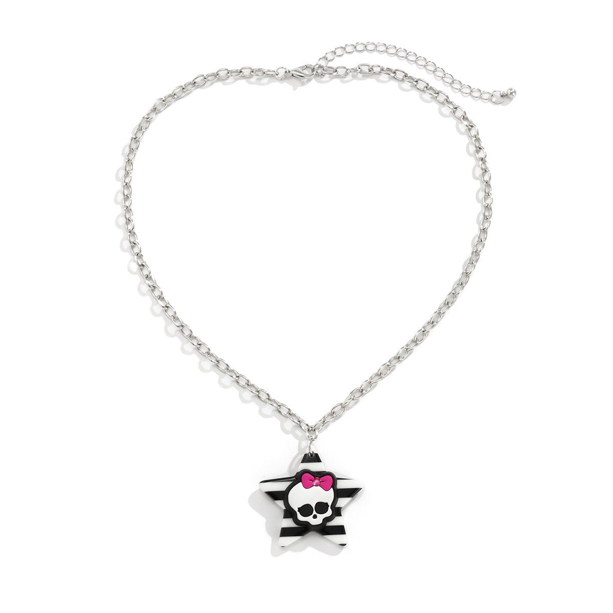 Ornaments Sweet Cool Star Striped Skull Necklace Female Simple Halloween Three-dimensional Creative Necklace