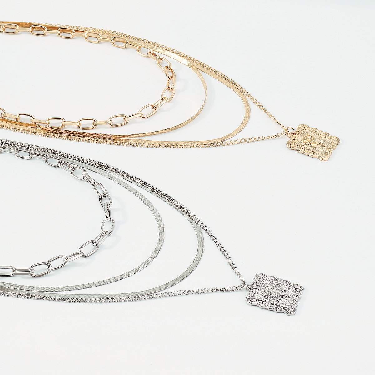 N1433 Stacked Exaggerated Rose Necklace Niche Cold Snake Bone Chain Trendy Personality Necklace
