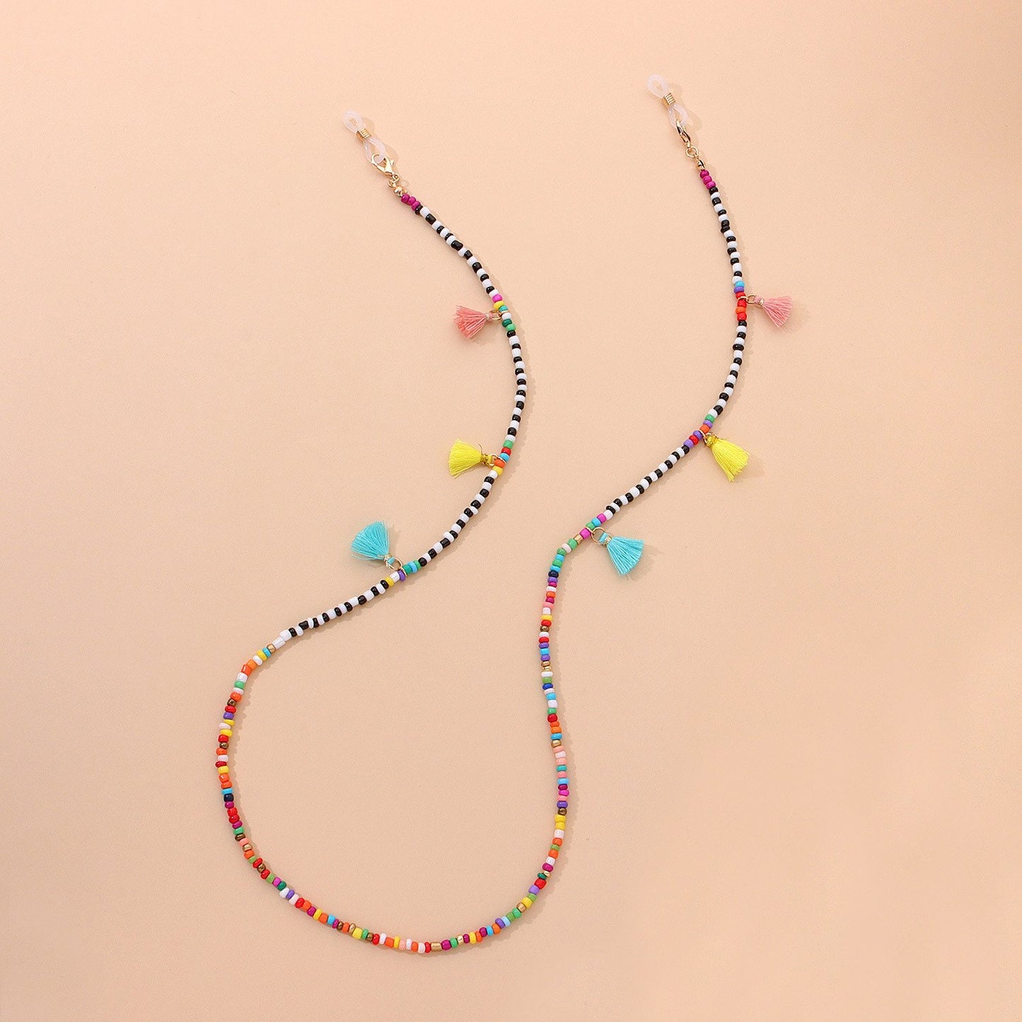 Jewelry Charm Colored Tassel Beads Beaded Glasses Chain Ladies Popular Temperament Frame Accessories