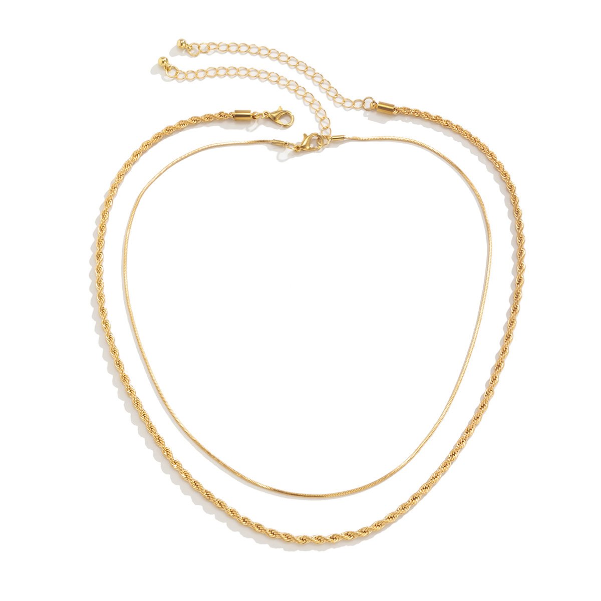 Jewelry Hip Hop Simple Flat Snake Bone Chain Necklace Female Retro Geometric Twist Chain Clavicle Necklace