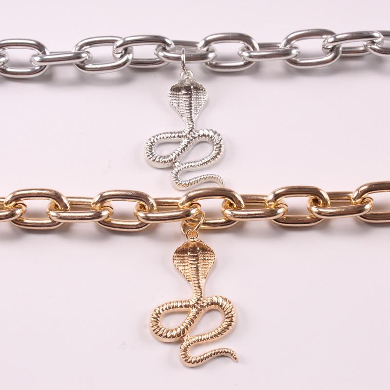 Jewelry explosive ins exaggerated flat head snake necklace wild snake necklace